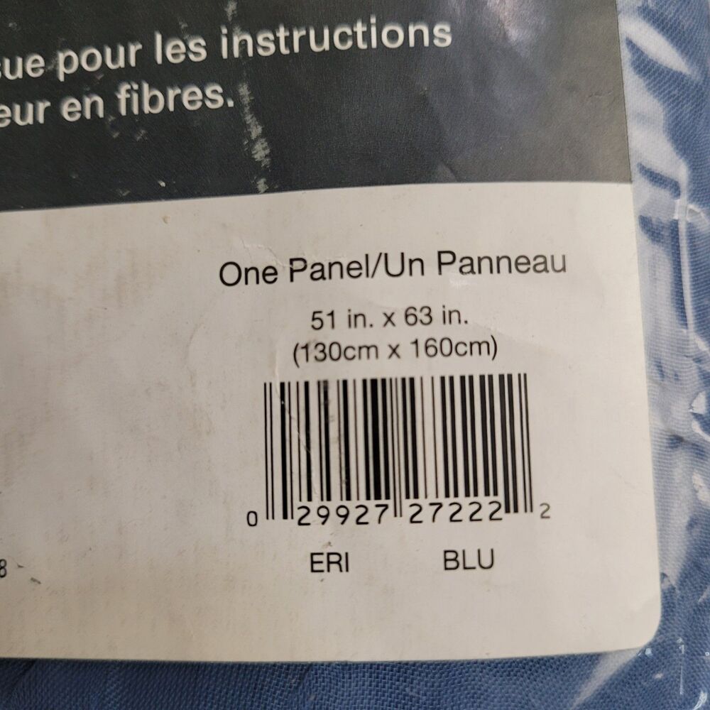 NEW No. 918 Erica crushed sheer voile curtain panel 'Blue'  51 x 63 inch . #BT2 - Picture 2 of 2